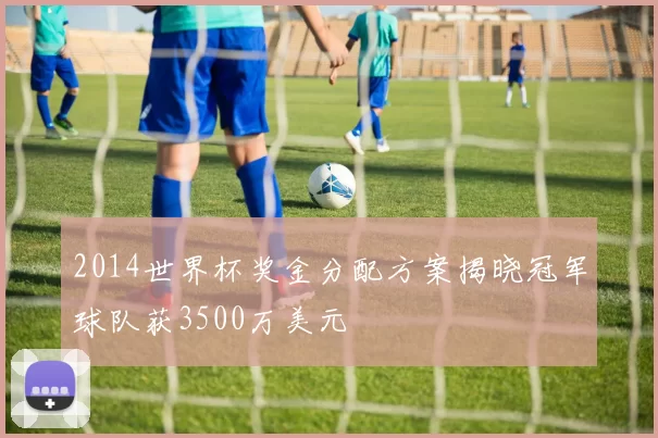2014世界杯奖金分配方案揭晓冠军球队获3500万美元